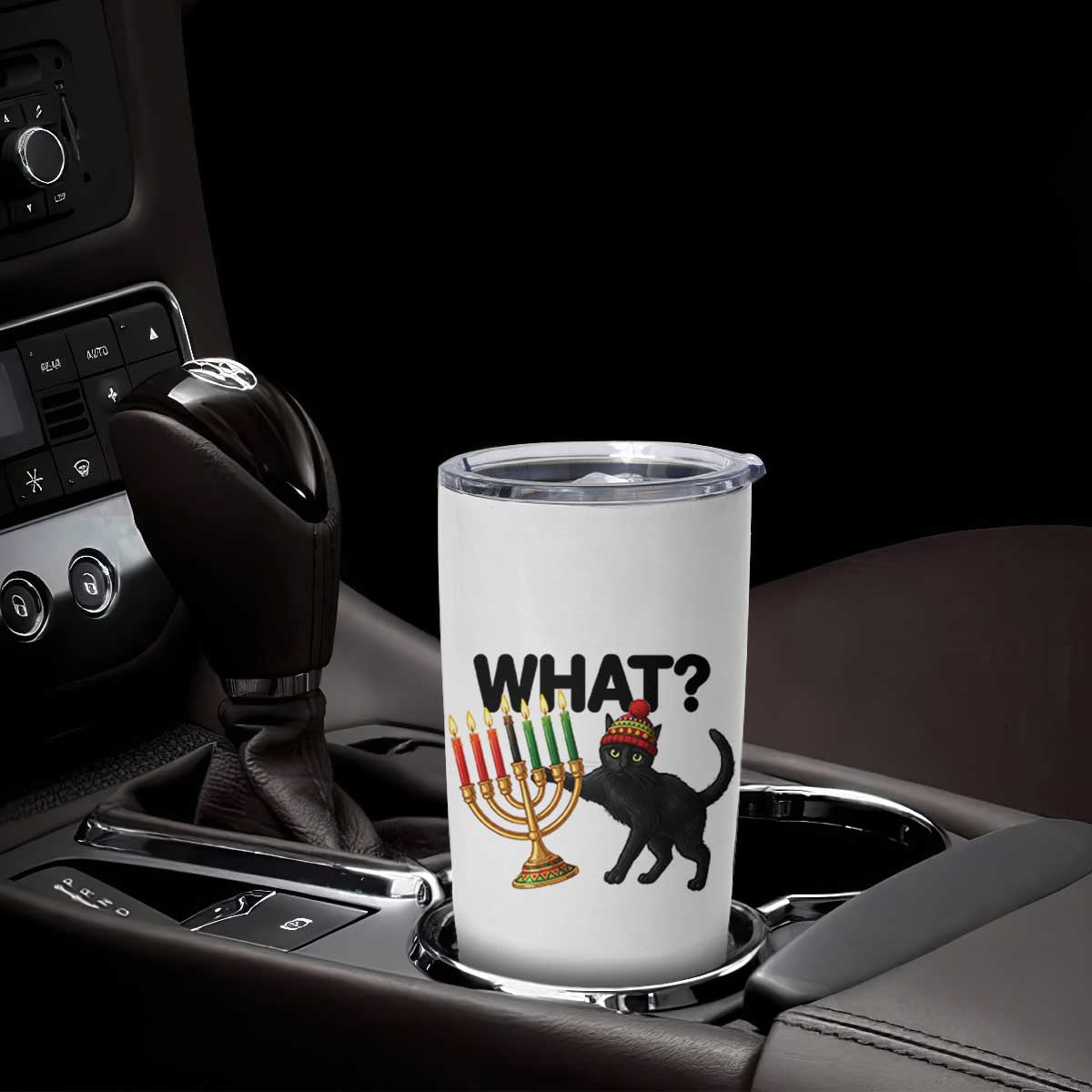Funny Black Cat Chaos Kwanzaa Kinara Candle Tumbler Cup African Heritage Gift TS12 Print Your Wear