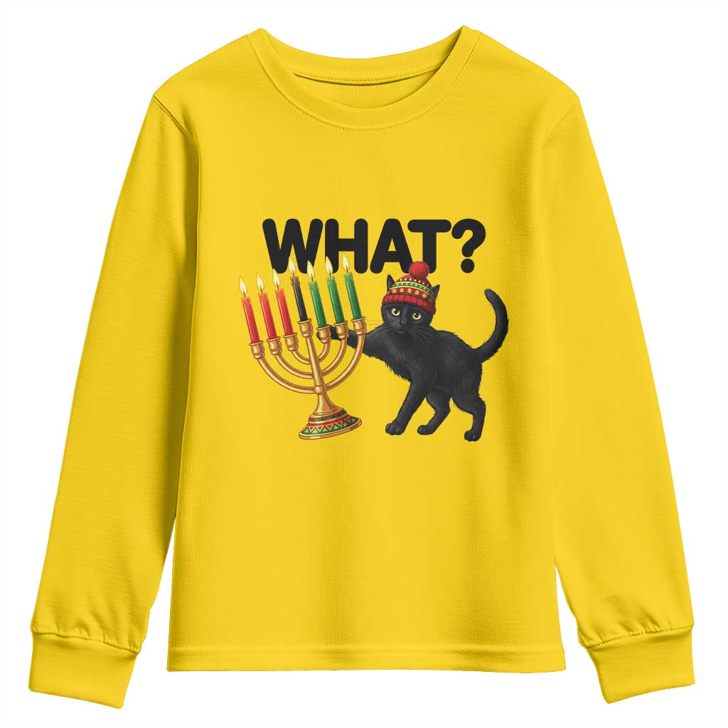 Funny Black Cat Chaos Kwanzaa Kinara Candle Youth Sweatshirt African Heritage Gift TS12 Daisy Print Your Wear