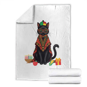 Cute Kwanzaa Cat Dashiki Throw Blanket African Heritage Gift TS12 White Print Your Wear
