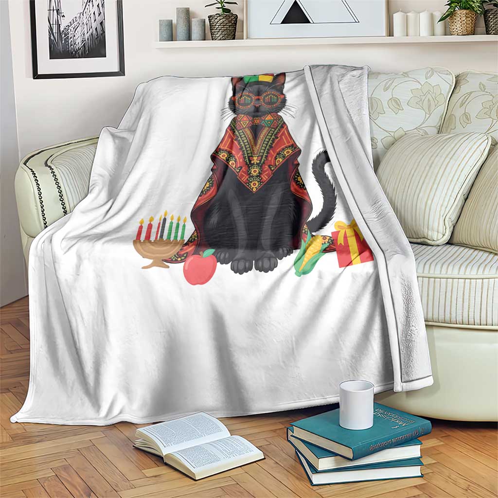Cute Kwanzaa Cat Dashiki Throw Blanket African Heritage Gift TS12 Print Your Wear