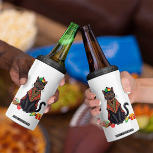 Cute Kwanzaa Cat Dashiki 4 in 1 Can Cooler Tumbler African Heritage Gift TS12 Print Your Wear