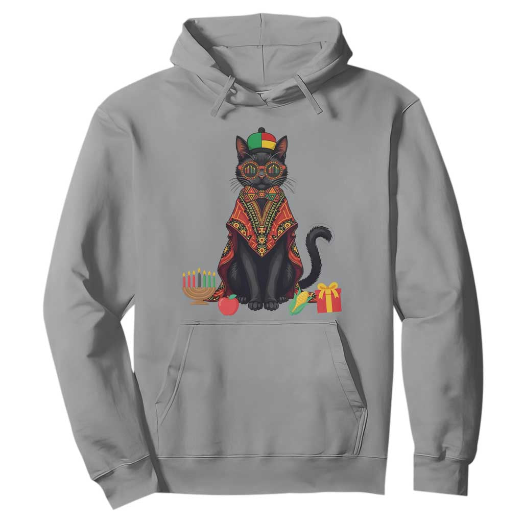 Cute Kwanzaa Cat Dashiki Hoodie African Heritage Gift TS12 Sport Gray Print Your Wear