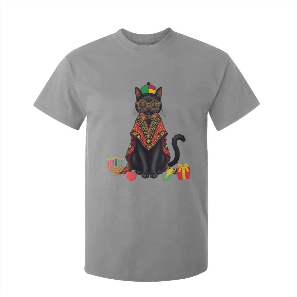 Cute Kwanzaa Cat Dashiki T Shirt For Kid African Heritage Gift TS12 Sport Gray Print Your Wear