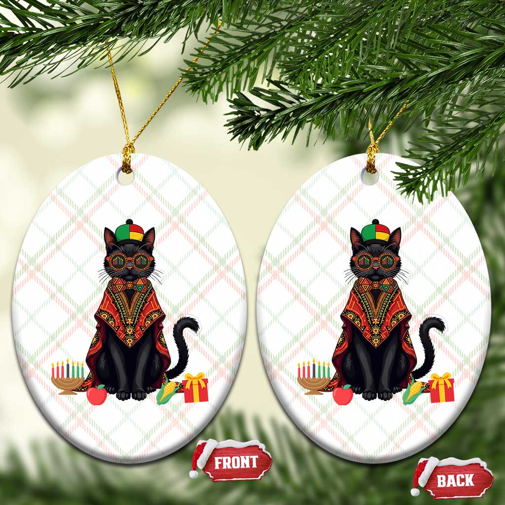 Cute Kwanzaa Cat Dashiki Ceramic Ornament African Heritage Gift TS12 Print Your Wear
