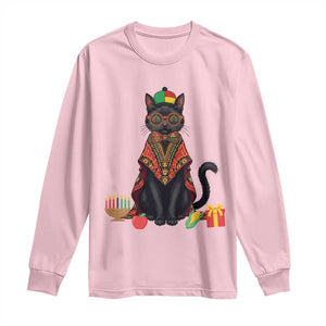 Cute Kwanzaa Cat Dashiki Long Sleeve Shirt African Heritage Gift TS12 Light Pink Print Your Wear