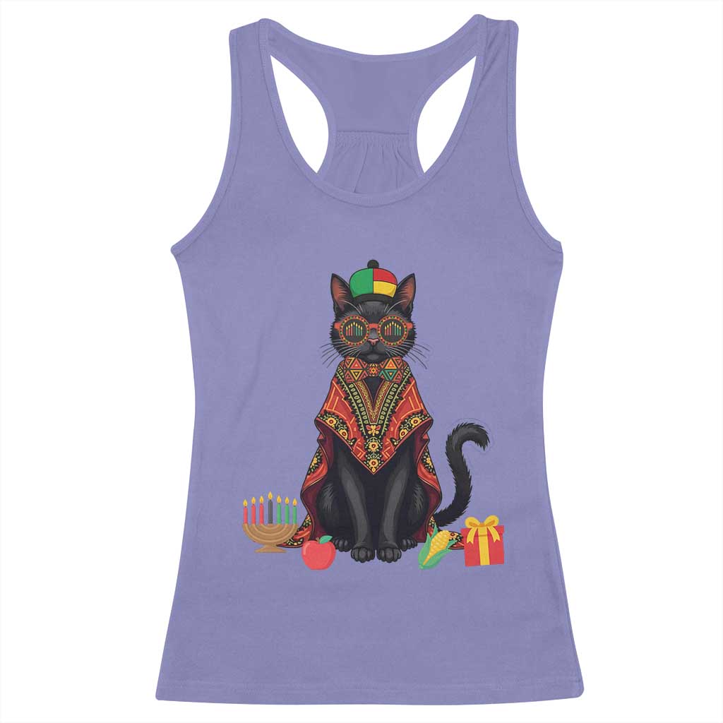Cute Kwanzaa Cat Dashiki Racerback Tank Top African Heritage Gift TS12 Violet Print Your Wear