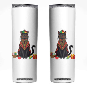 Cute Kwanzaa Cat Dashiki Skinny Tumbler African Heritage Gift TS12 White Print Your Wear