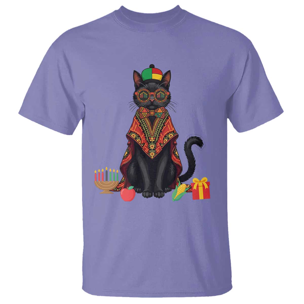 Cute Kwanzaa Cat Dashiki T Shirt African Heritage Gift TS12 Violet Print Your Wear
