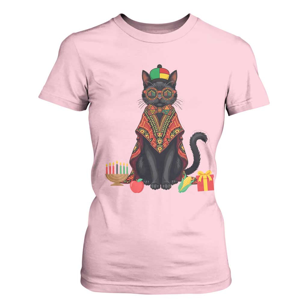 Cute Kwanzaa Cat Dashiki T Shirt For Women African Heritage Gift TS12 Light Pink Print Your Wear