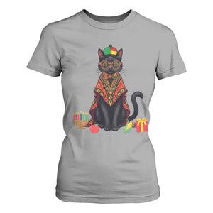 Cute Kwanzaa Cat Dashiki T Shirt For Women African Heritage Gift TS12 Sport Gray Print Your Wear