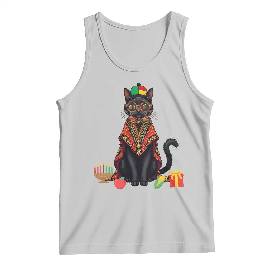 Cute Kwanzaa Cat Dashiki Tank Top African Heritage Gift TS12 Ash Print Your Wear