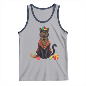 Cute Kwanzaa Cat Dashiki Tank Top African Heritage Gift TS12 Athletic Heather Navy Print Your Wear
