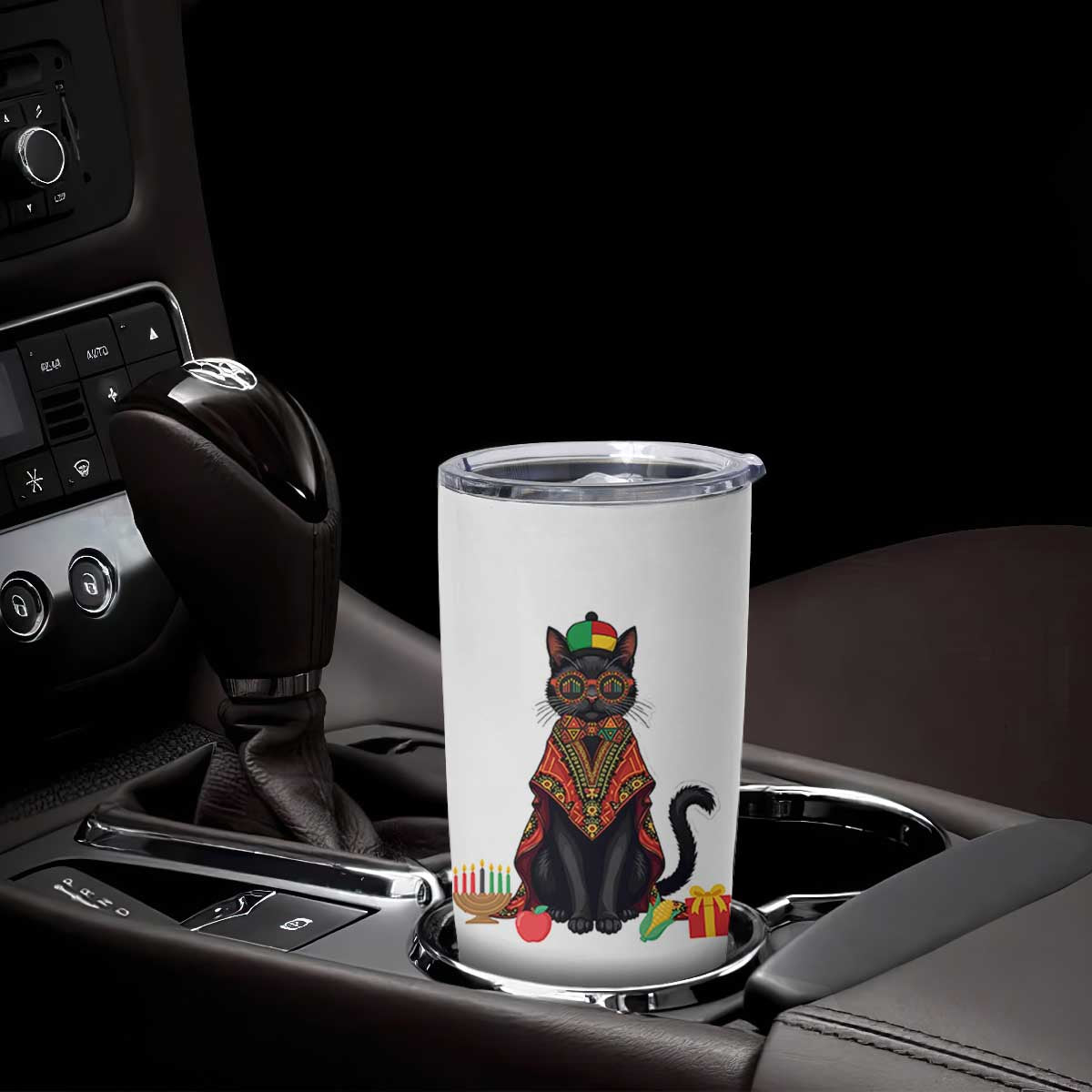 Cute Kwanzaa Cat Dashiki Tumbler Cup African Heritage Gift TS12 Print Your Wear