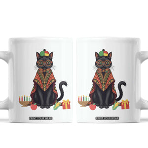 Cute Kwanzaa Cat Dashiki Coffee Mug African Heritage Gift TS12 White Print Your Wear