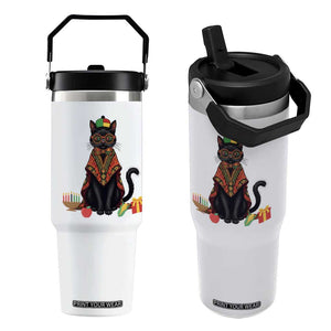 Cute Kwanzaa Cat Dashiki Flip Straw Tumbler African Heritage Gift TS12 One Size: 30 oz White Print Your Wear