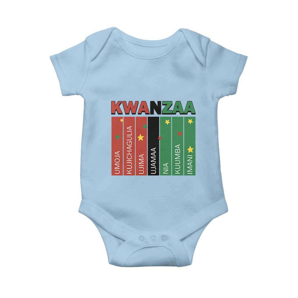Light Of Kwanzaa Baby Onesie Nguzo Saba African Heritage Gift TS12 Light Blue Print Your Wear