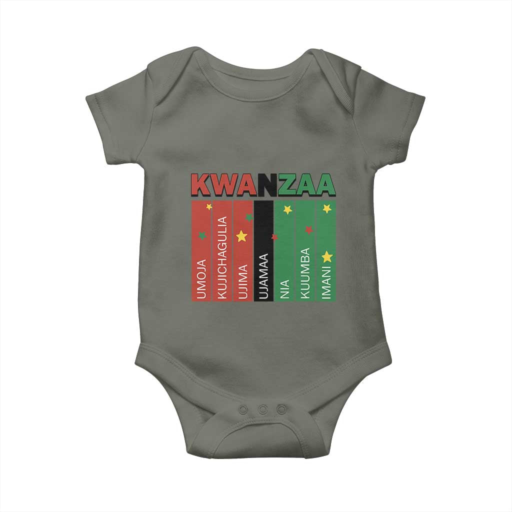 Light Of Kwanzaa Baby Onesie Nguzo Saba African Heritage Gift TS12 Military Green Print Your Wear