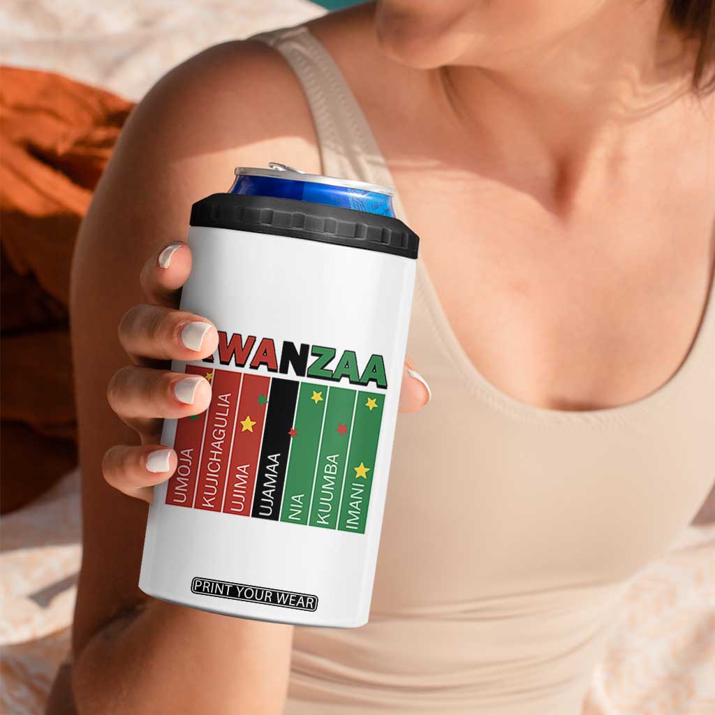 Light Of Kwanzaa 4 in 1 Can Cooler Tumbler Nguzo Saba African Heritage Gift TS12 Print Your Wear