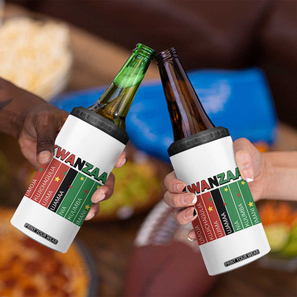 Light Of Kwanzaa 4 in 1 Can Cooler Tumbler Nguzo Saba African Heritage Gift TS12 Print Your Wear