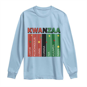 Light Of Kwanzaa Long Sleeve Shirt Nguzo Saba African Heritage Gift TS12 Light Blue Print Your Wear