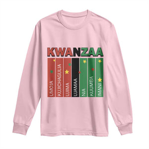 Light Of Kwanzaa Long Sleeve Shirt Nguzo Saba African Heritage Gift TS12 Light Pink Print Your Wear
