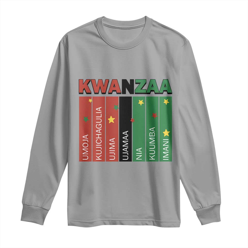 Light Of Kwanzaa Long Sleeve Shirt Nguzo Saba African Heritage Gift TS12 Sport Gray Print Your Wear