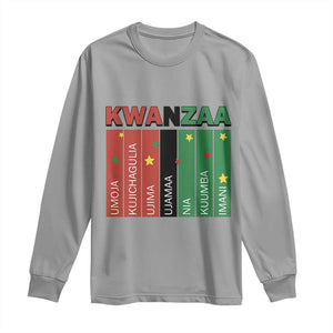 Light Of Kwanzaa Long Sleeve Shirt Nguzo Saba African Heritage Gift TS12 Sport Gray Print Your Wear