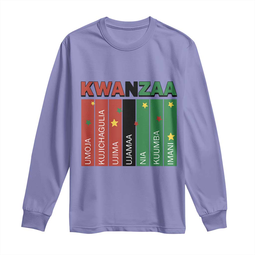 Light Of Kwanzaa Long Sleeve Shirt Nguzo Saba African Heritage Gift TS12 Violet Print Your Wear