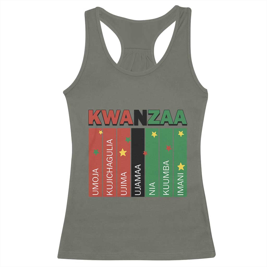 Light Of Kwanzaa Racerback Tank Top Nguzo Saba African Heritage Gift TS12 Military Green Print Your Wear