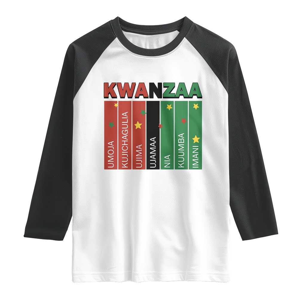 Light Of Kwanzaa Raglan Shirt Nguzo Saba African Heritage Gift TS12 White Black Print Your Wear