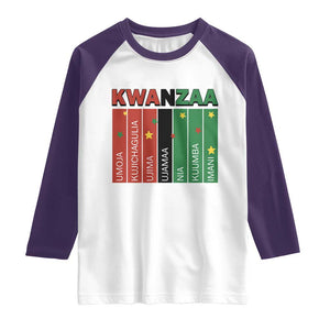 Light Of Kwanzaa Raglan Shirt Nguzo Saba African Heritage Gift TS12 White Purple Print Your Wear
