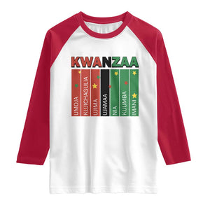 Light Of Kwanzaa Raglan Shirt Nguzo Saba African Heritage Gift TS12 White Red Print Your Wear