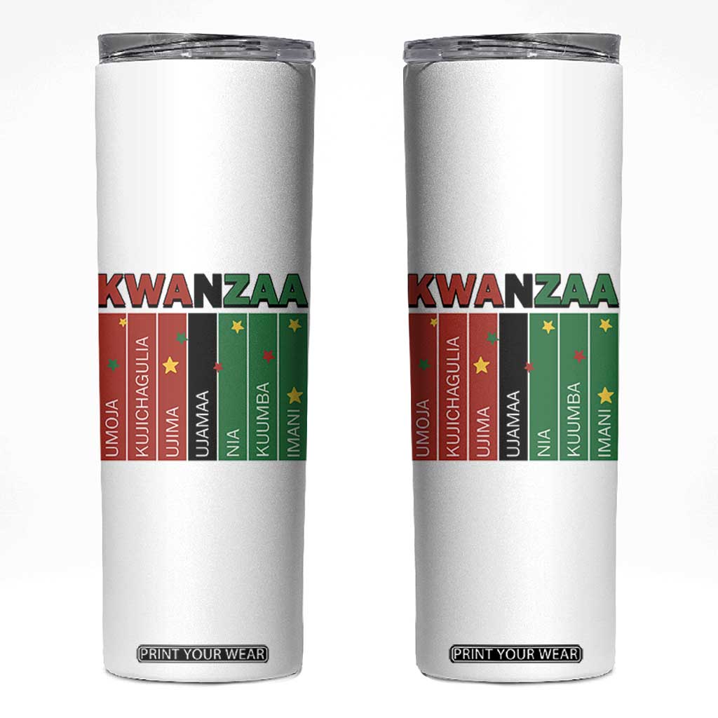 Light Of Kwanzaa Skinny Tumbler Nguzo Saba African Heritage Gift TS12 White Print Your Wear