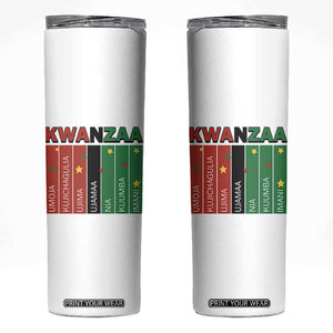 Light Of Kwanzaa Skinny Tumbler Nguzo Saba African Heritage Gift TS12 White Print Your Wear