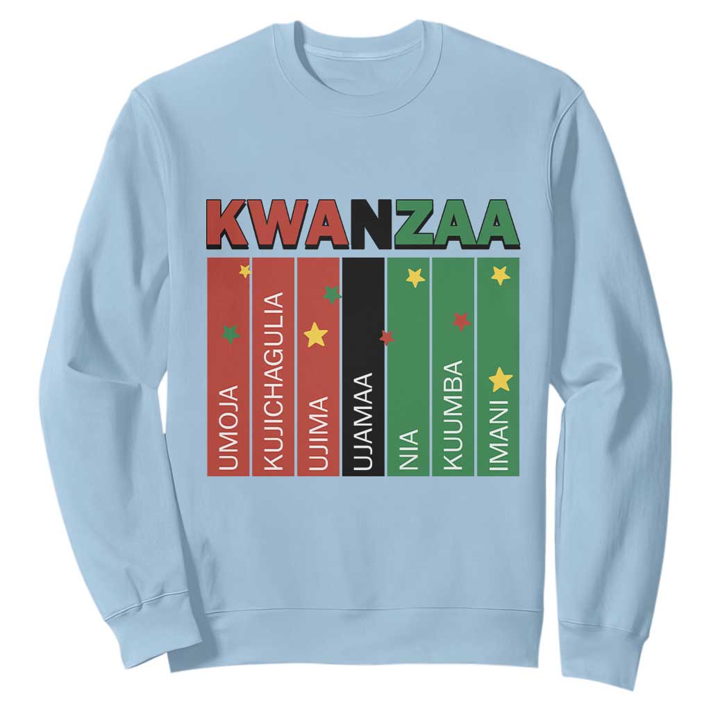 Light Of Kwanzaa Sweatshirt Nguzo Saba African Heritage Gift TS12 Light Blue Print Your Wear