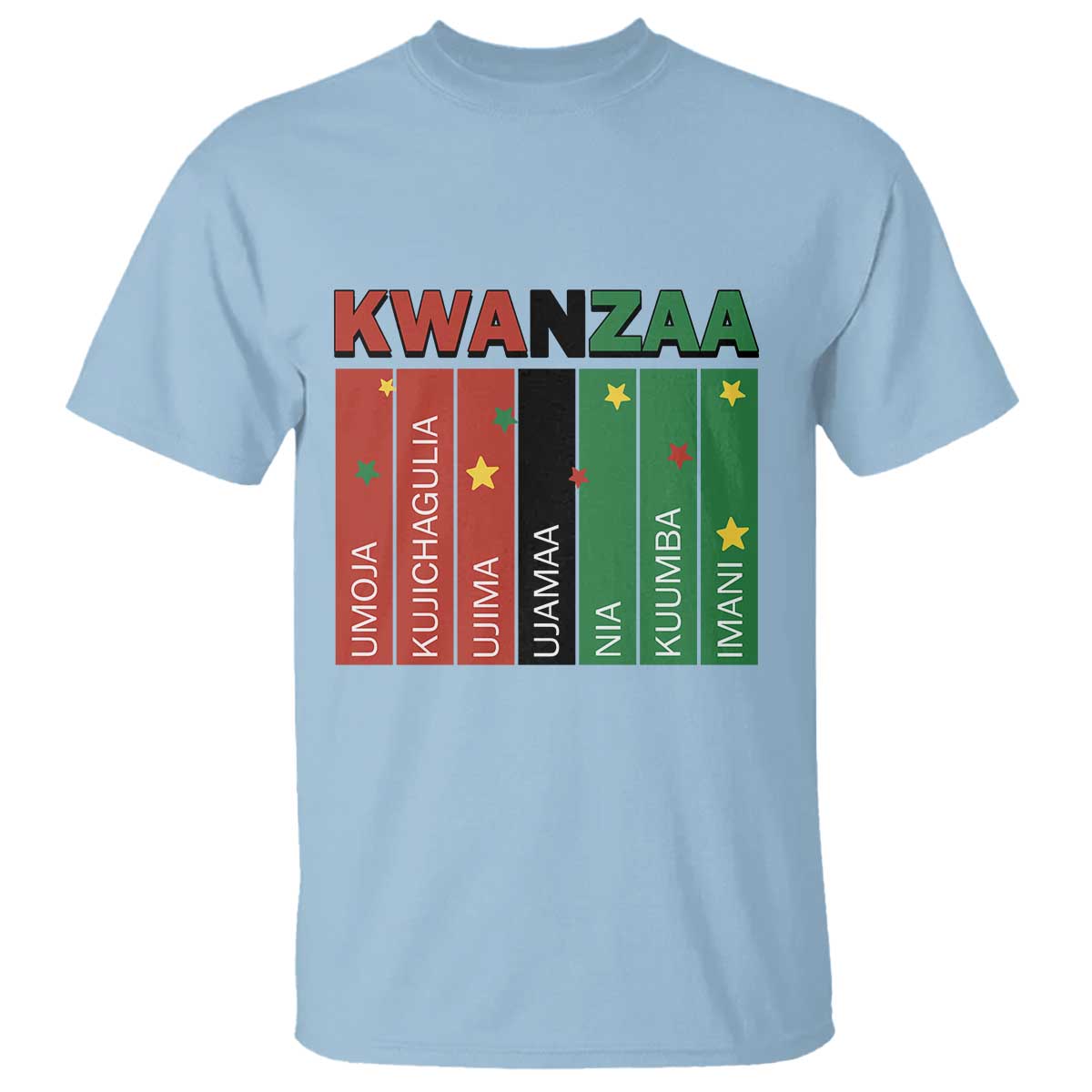 Light Of Kwanzaa T Shirt Nguzo Saba African Heritage Gift TS12 Light Blue Print Your Wear