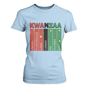 Light Of Kwanzaa T Shirt For Women Nguzo Saba African Heritage Gift TS12 Light Blue Print Your Wear