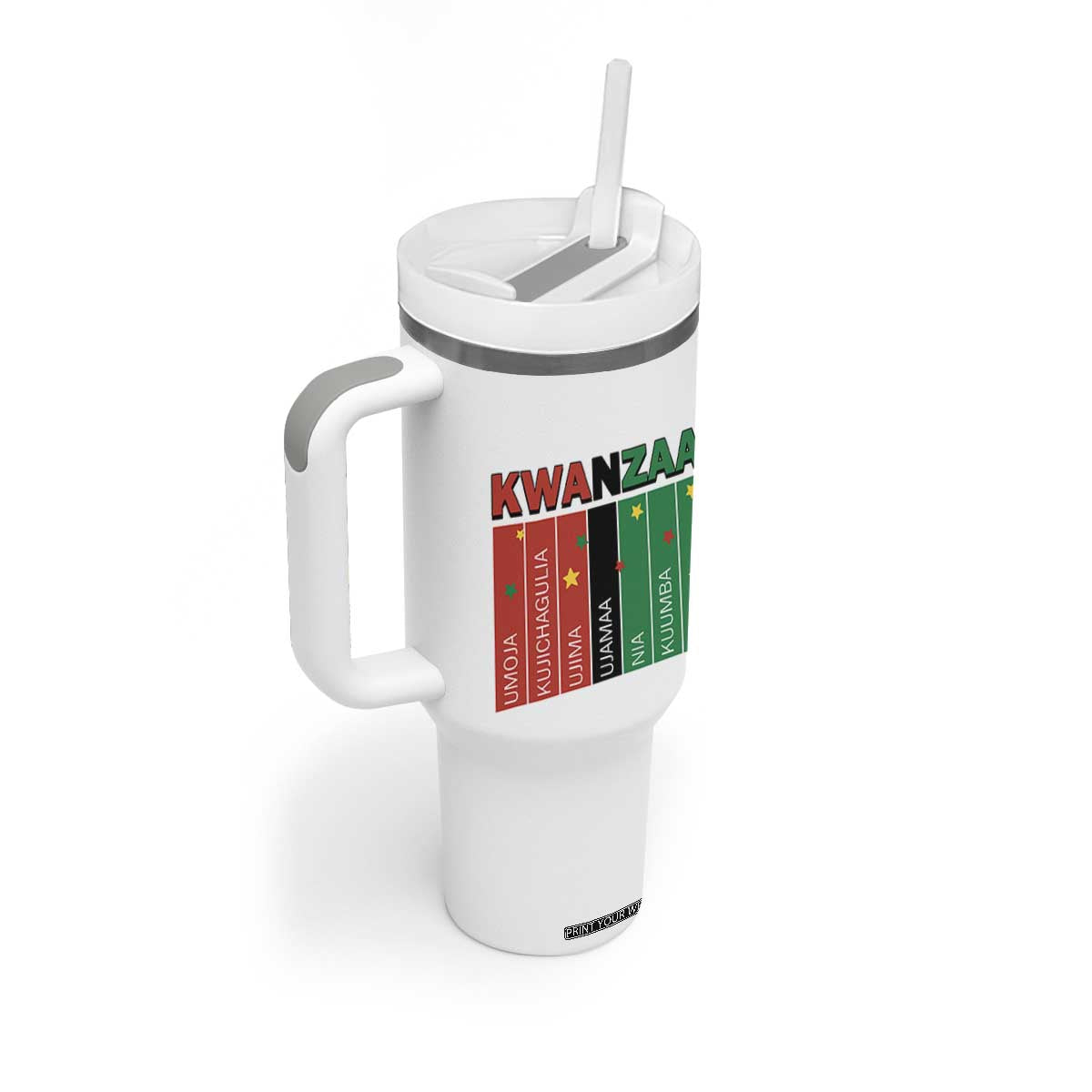 Light Of Kwanzaa Tumbler With Handle Nguzo Saba African Heritage Gift TS12 Print Your Wear