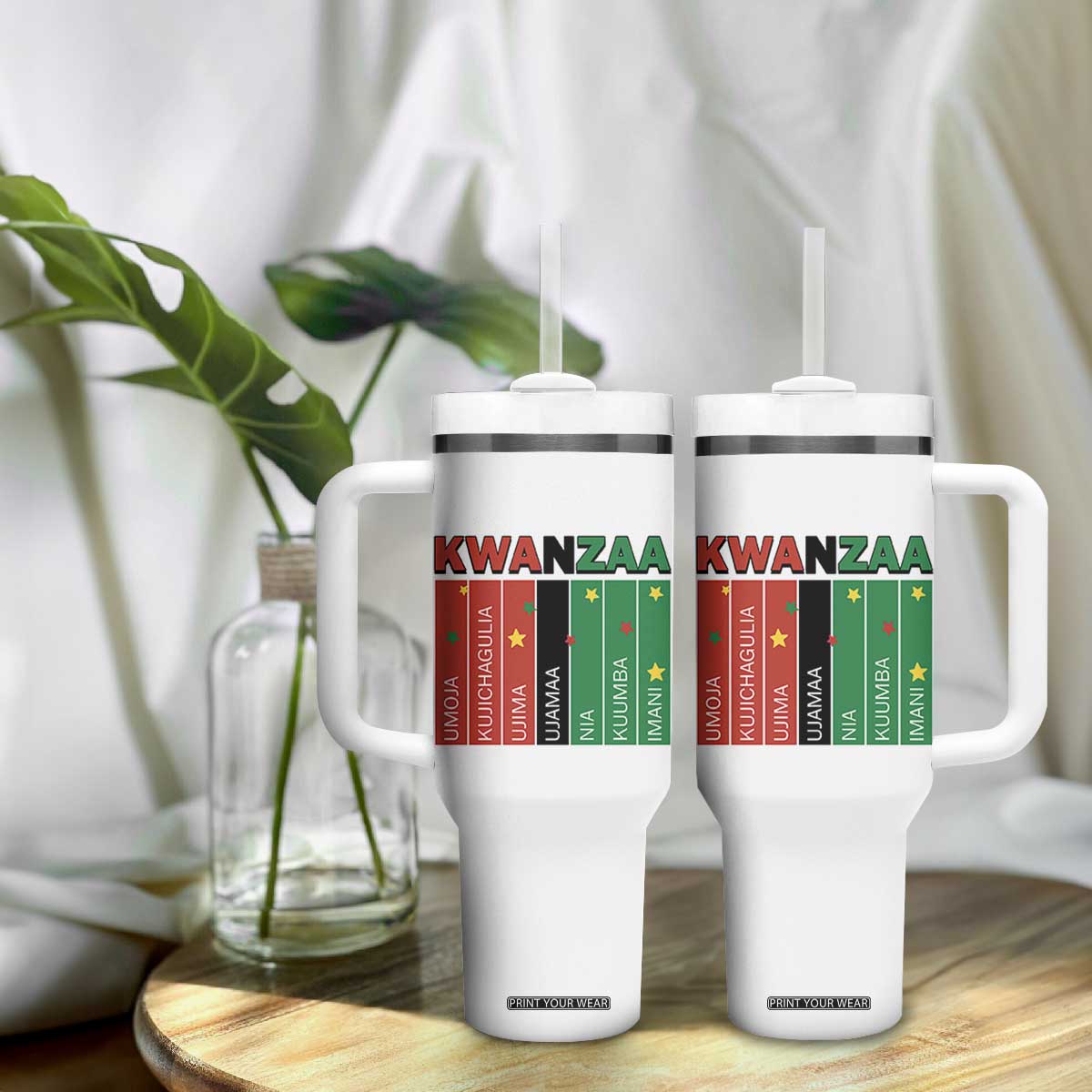 Light Of Kwanzaa Tumbler With Handle Nguzo Saba African Heritage Gift TS12 Print Your Wear