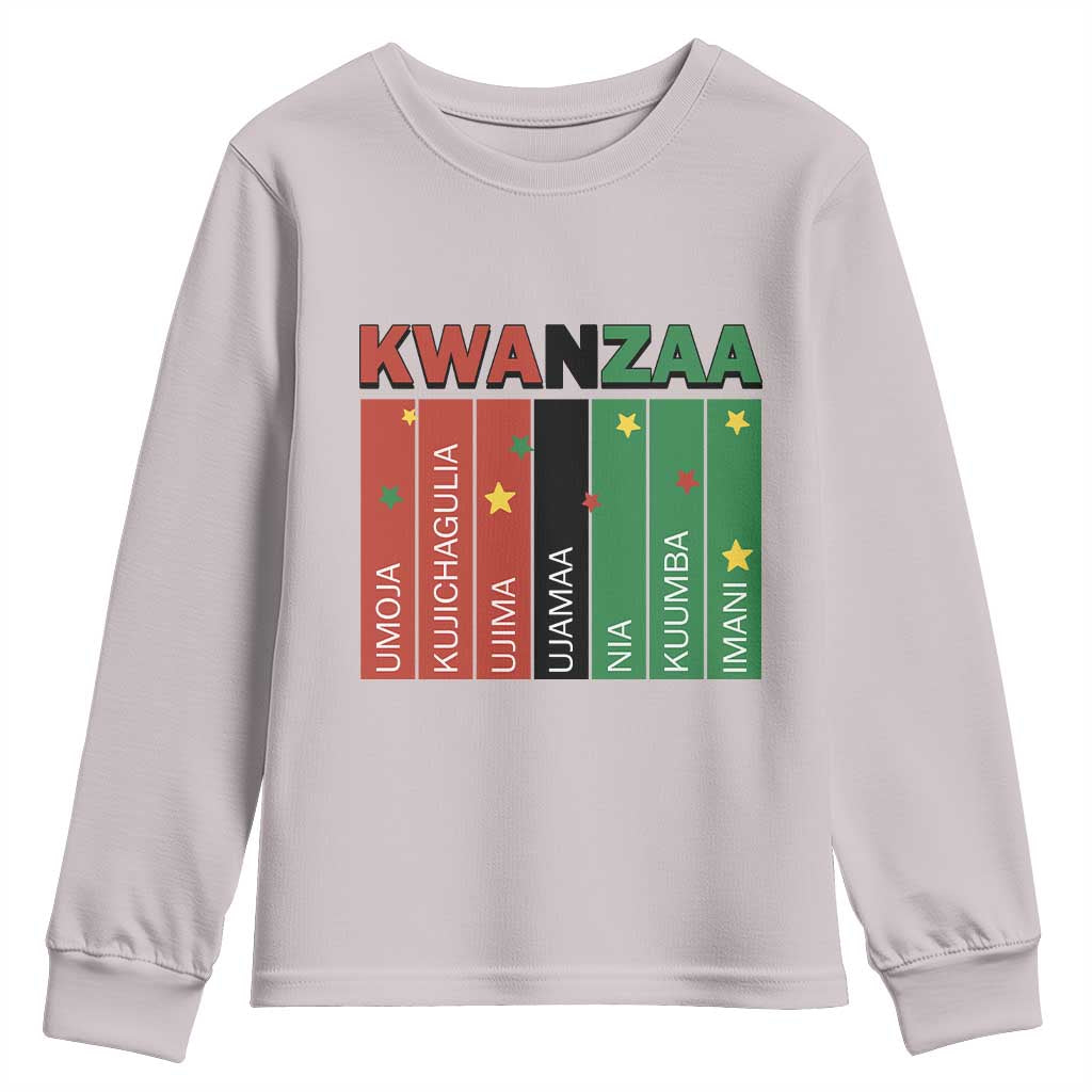 Light Of Kwanzaa Youth Sweatshirt Nguzo Saba African Heritage Gift TS12 Ice Gray Print Your Wear