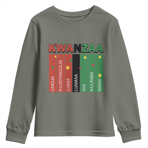 Light Of Kwanzaa Youth Sweatshirt Nguzo Saba African Heritage Gift TS12 Military Green Print Your Wear