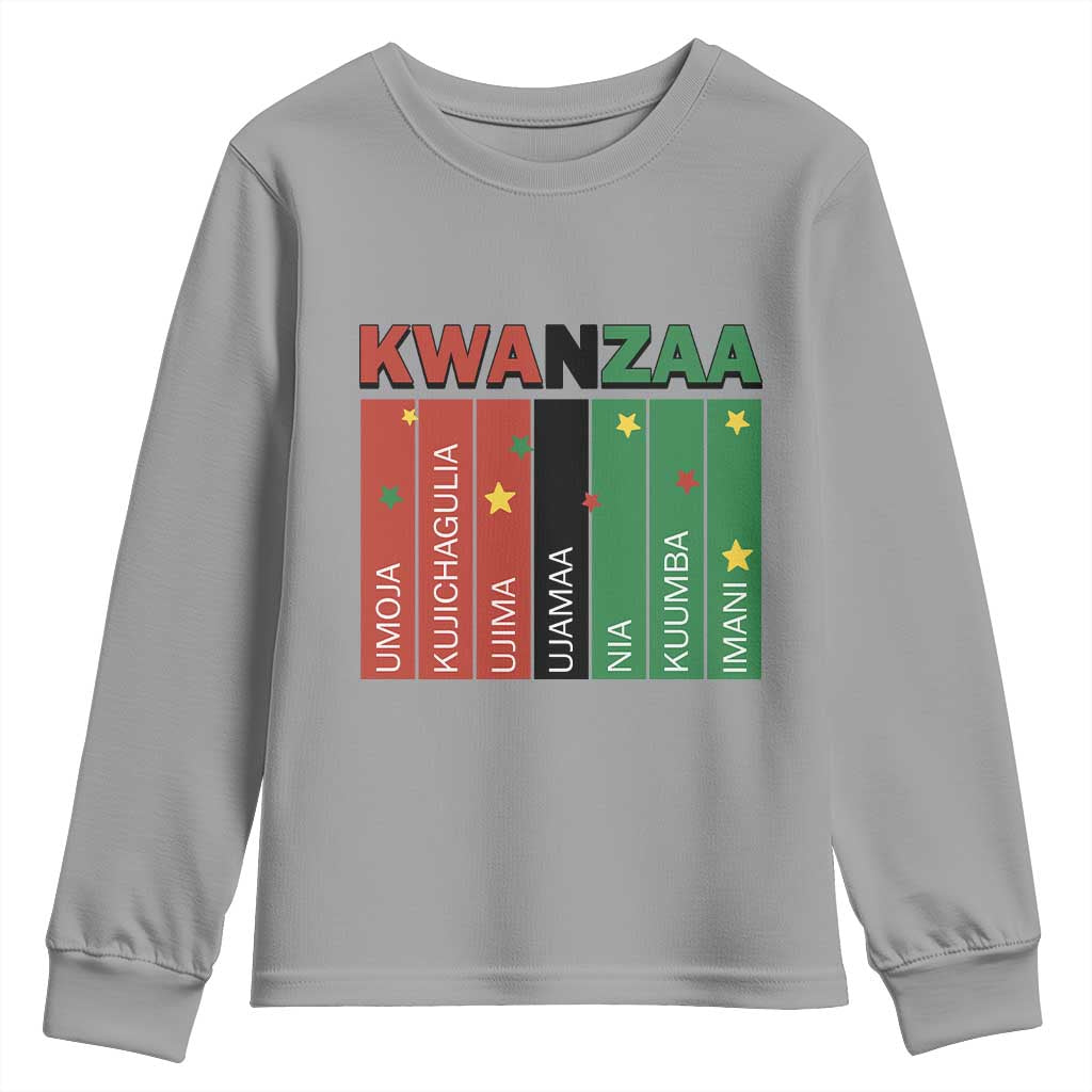 Light Of Kwanzaa Youth Sweatshirt Nguzo Saba African Heritage Gift TS12 Sport Gray Print Your Wear