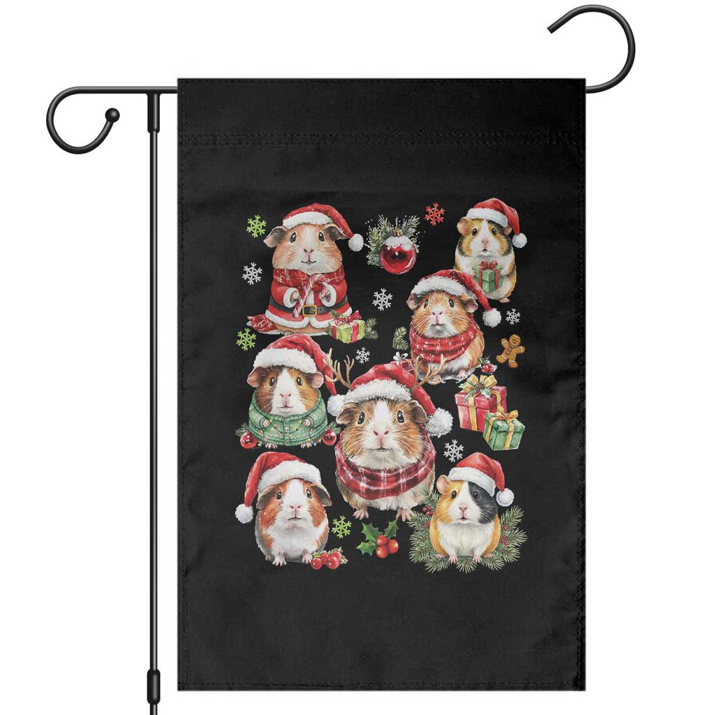 Funny Santa Cavy Squad Garden Flag Christmas Guinea Pig Gift TS12 Black Print Your Wear
