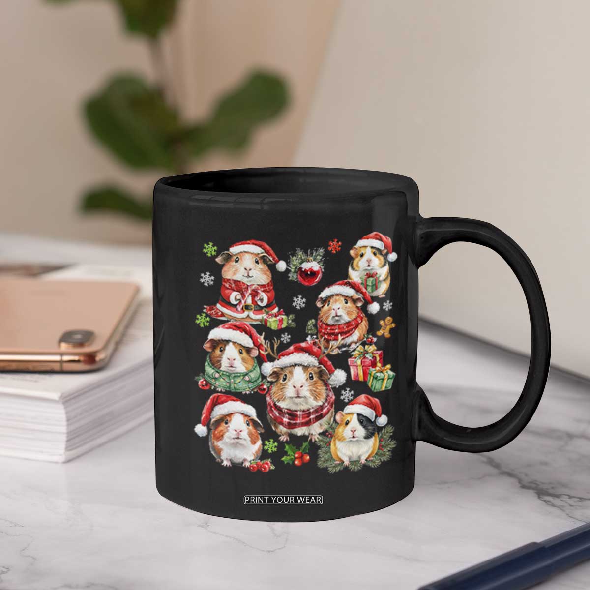 Funny Santa Cavy Squad Coffee Mug Christmas Guinea Pig Gift TS12 Print Your Wear