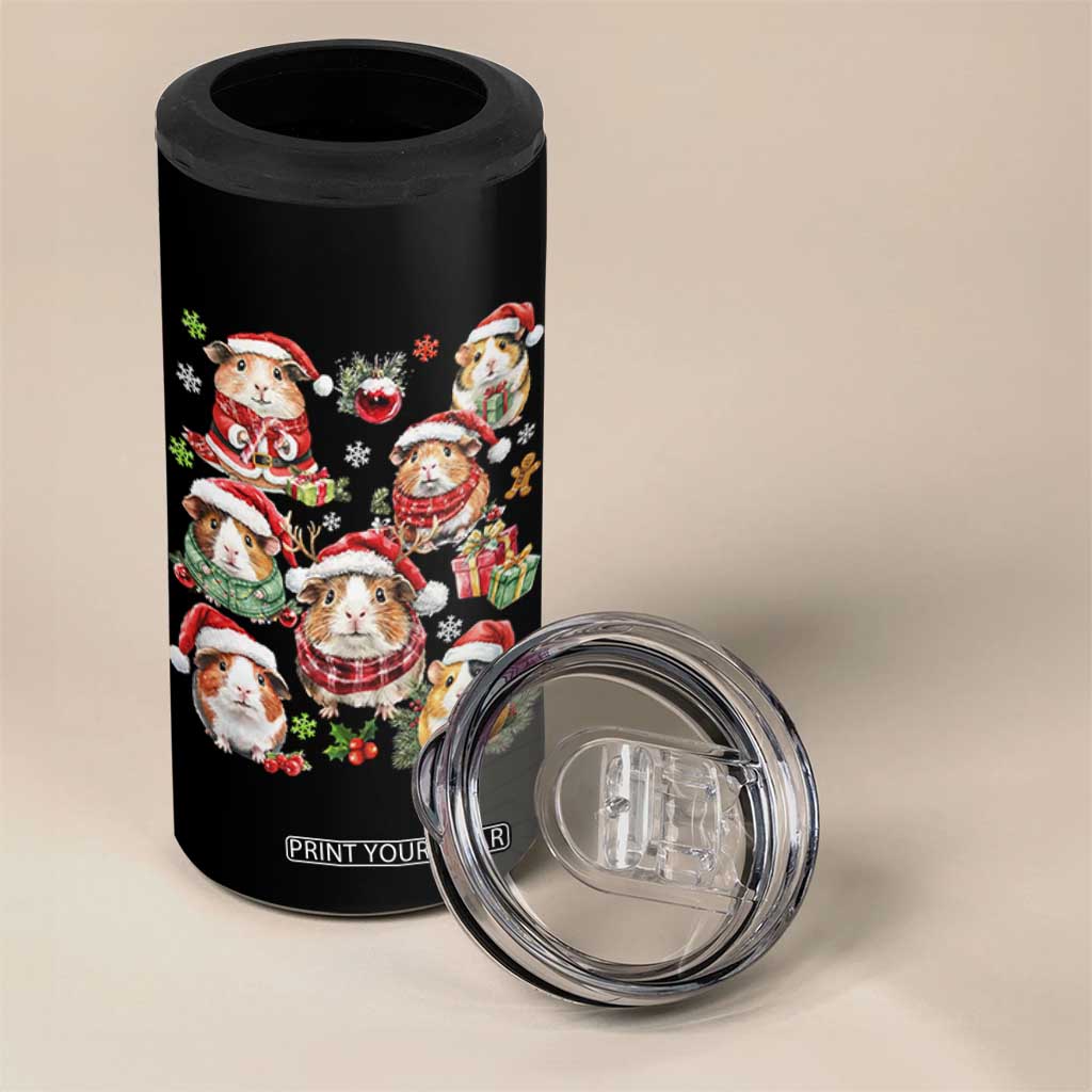 Funny Santa Cavy Squad 4 in 1 Can Cooler Tumbler Christmas Guinea Pig Gift TS12 Print Your Wear