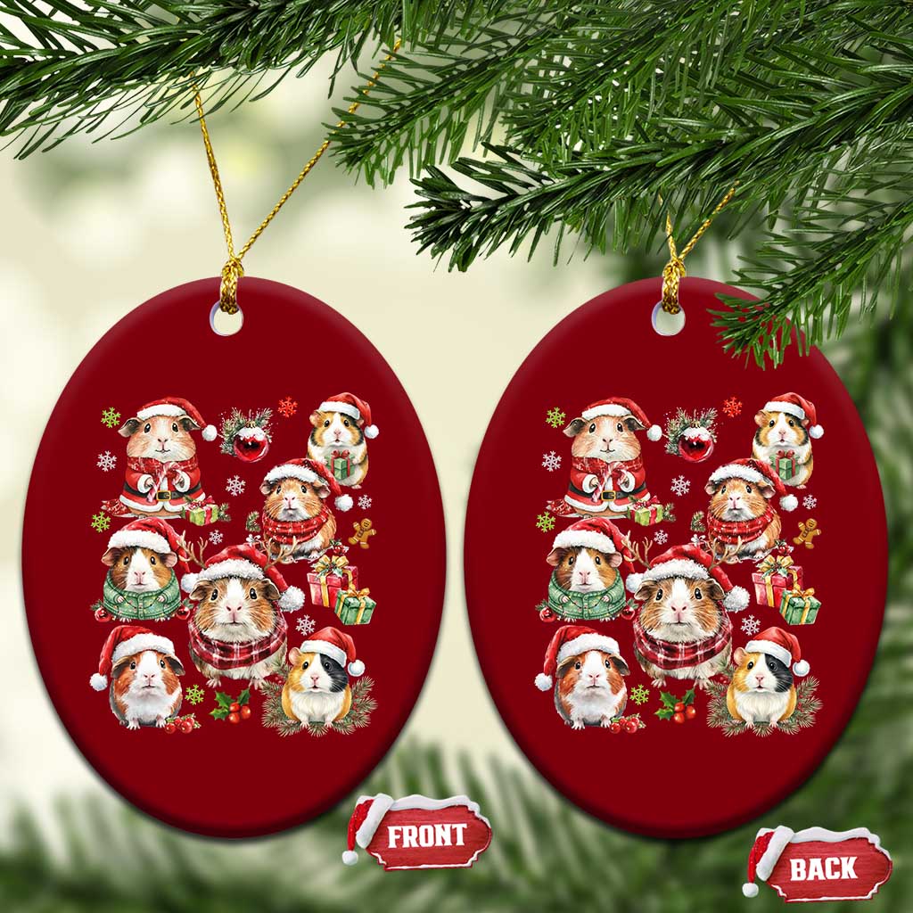 Funny Santa Cavy Squad Ceramic Ornament Christmas Guinea Pig Gift TS12 Print Your Wear