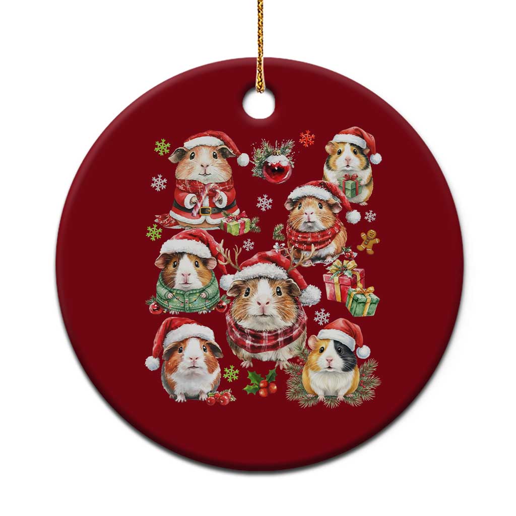 Funny Santa Cavy Squad Ceramic Ornament Christmas Guinea Pig Gift TS12 1pc Red Print Your Wear
