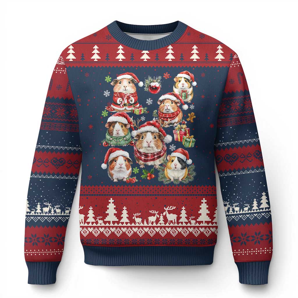 Funny Santa Cavy Squad Ugly Christmas Sweater Xmas Guinea Pig Gift TS12 Navy Red Print Your Wear