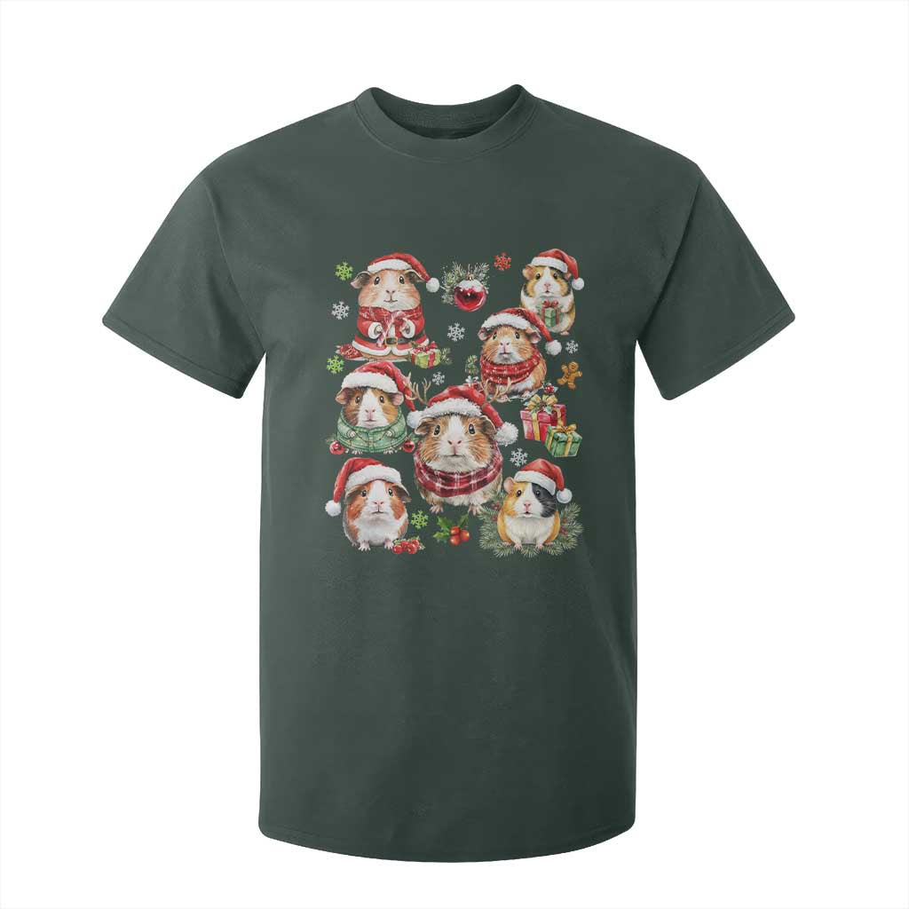 Funny Santa Cavy Squad T Shirt For Kid Christmas Guinea Pig Gift TS12 Dark Forest Green Print Your Wear