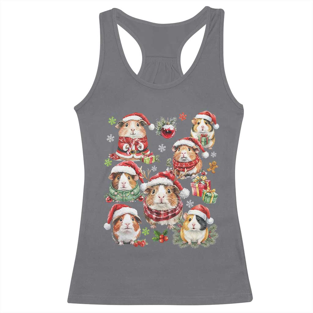 Funny Santa Cavy Squad Racerback Tank Top Christmas Guinea Pig Gift TS12 Charcoal Print Your Wear